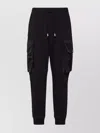 Dsquared2 Cargo Trousers With Elasticated Cuffs And Drawstring Waist In Black
