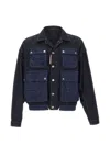 Dsquared2 Cargo-design Buttoned Denim Jacket In Blue