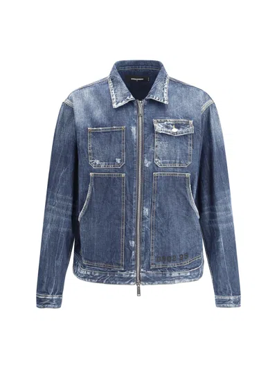 Dsquared2 Men Carpenter Jean Jacket In Multicolor