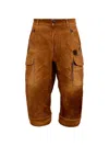 Dsquared2 Carpenter2 Weathered-suede Pants In Brown