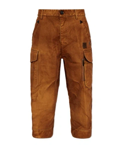 Dsquared2 Carpenter2 Weathered-suede Pants In Brown