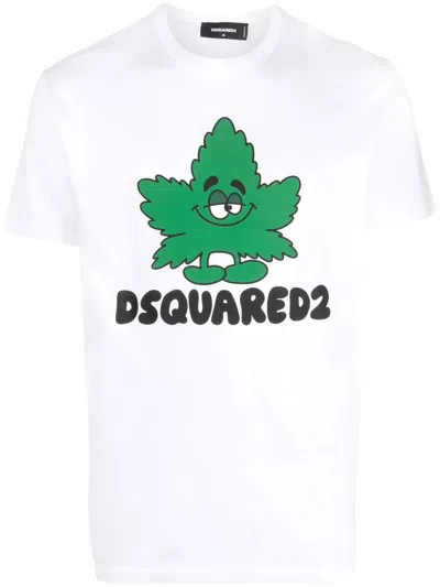 Dsquared2 Cartoon And Logo Print T-shirt In White