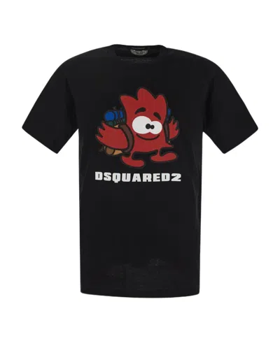 Dsquared2 Cartoon-print T-shirt In Black
