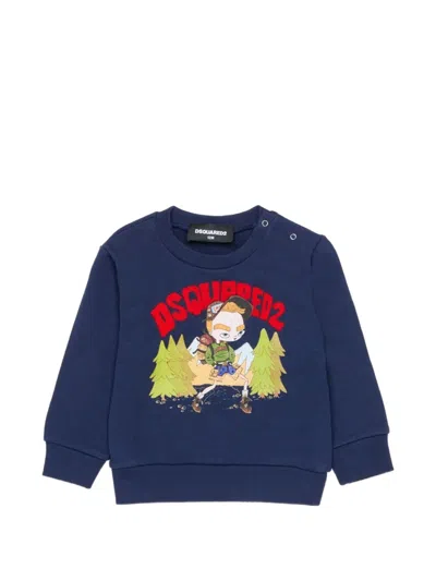 Dsquared2 Babies' Cartoon-print Sweater In Blue