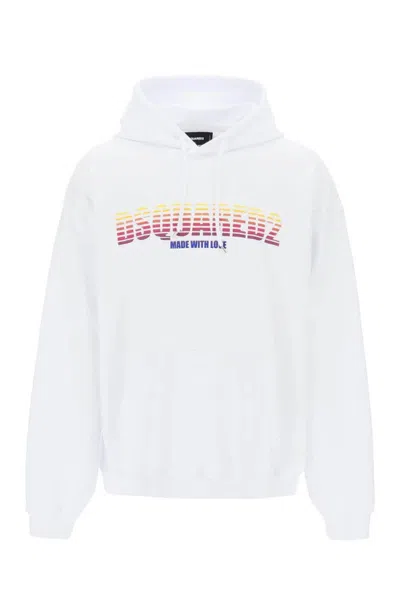 Dsquared2 Casual Cotton Hoodie With Bold Logo And Relaxed Fit