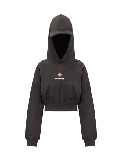 Dsquared2 Casual Hoodie Sweatshirt In Black