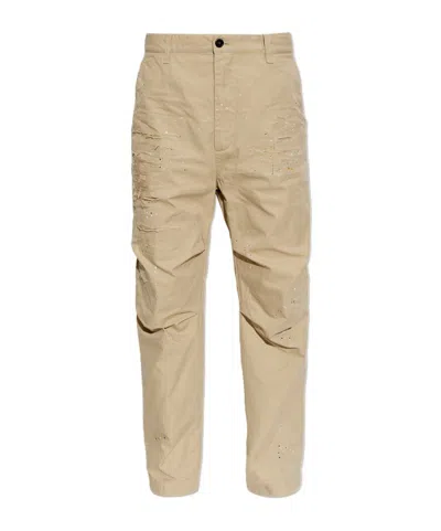 Dsquared2 Casual Trousers With Belt Loops In Brown