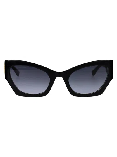 Dsquared2 Cat Eye Sunglasses D2 0132/s 8079 O In Black