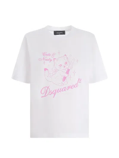 Dsquared2 Cat-print T-shirt In White