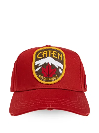 Dsquared2 Caten-patch Baseball Cap In Red
