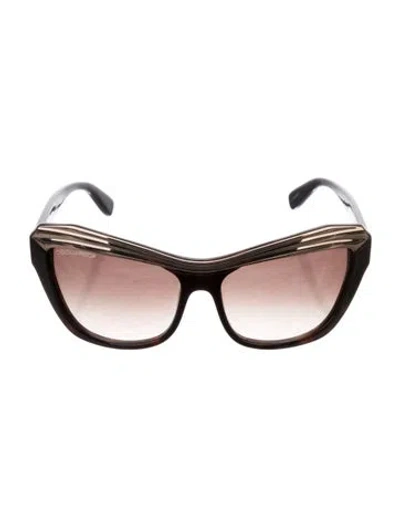 Pre-owned Dsquared2 Cat-eye Gradient Sunglasses In Brown
