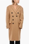 Dsquared2 Center Vent Peak Lapel Deana Double-breasted Coat In Brown