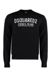Dsquared2 Virgin Wool Lightweight Crew-neck Sweater In Black