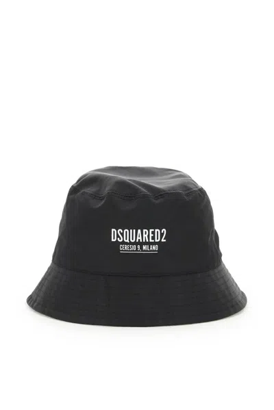 Dsquared2 Ceresio 9 Logo-printed Bucket Hat In Nero