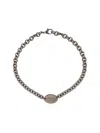 Dsquared2 Logo-plaque Chunky Chain-linked Necklace In Metallic