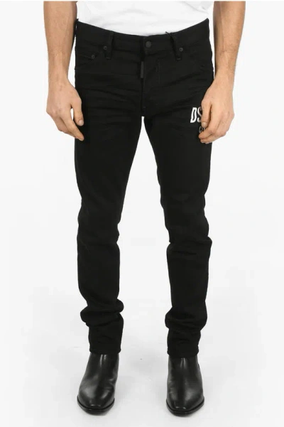 Dsquared2 Ceresio 9 Slim-fit Cool Guy Denims With Lettering 17cm In Black