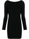 Dsquared2 Boat Neck Mini Dress With Long Sleeves In Black