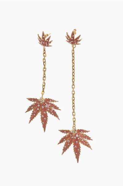 Dsquared2 Chain Maxi Earrins With Rhinestone Pendants