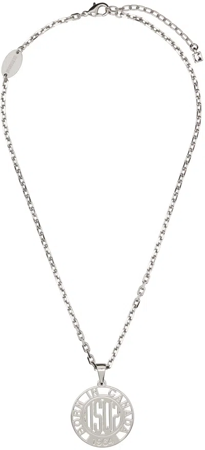 Dsquared2 Silver Dsq2 Necklace In Gray
