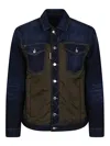 Dsquared2 Black Jacket With Classic Collar And Front And Rear Down Filled Panel In Dnim Man In Azul