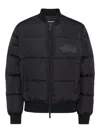 Dsquared2 Classic Black Puffer Bomber Jacket With Ribbed Cuffs In Black