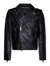 Dsquared2 Leather Jacket In Negro