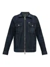 Dsquared2 Classic Denim Jacket With Front Zip In Dark Blue