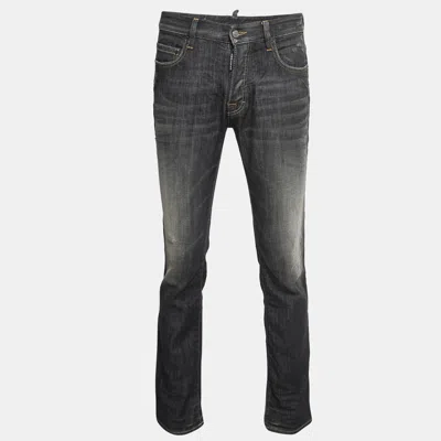 Pre-owned Dsquared2 Charcoal Grey Washed Denim Jeans S Waist 32"
