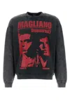 Dsquared2 Charcoal Vintageeffect Sweatshirt With Logo Print In Gray