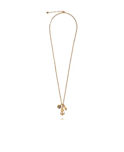 Dsquared2 Charm-detail Cable-chain Necklace In Yellow