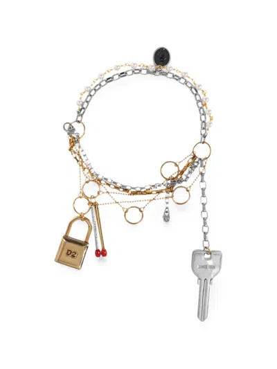 Dsquared2 Charm-detail Multi-chain Bracelets In Green