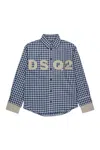 Dsquared2 Check Allover Shirt With Dsq2 Logo In Blue
