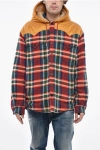 Dsquared2 Check Canadian Overshirt With Hood And Padded Detail In Multi