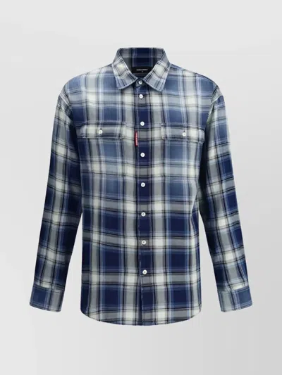 DSQUARED2 CHECK COTTON SHIRT POCKETS