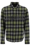 Dsquared2 Checked Overshirt With Embossed Logo In Multicolor
