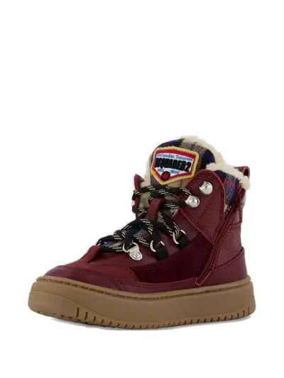 Dsquared2 Check-panel Ankle Boots In Blue