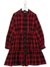 Dsquared2 Check-pattern Long-sleeve Dress In Black