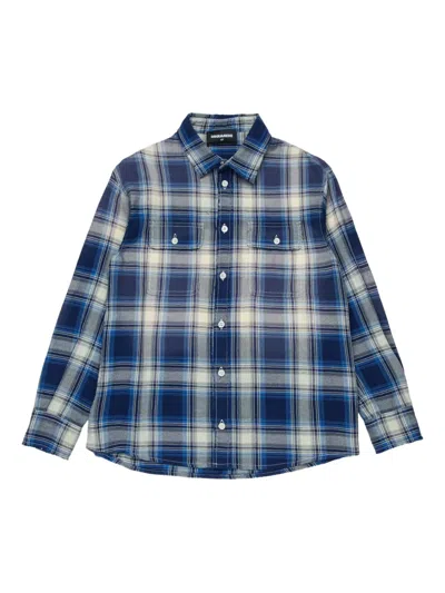Dsquared2 Check-pattern Pocket Shirt In Blue
