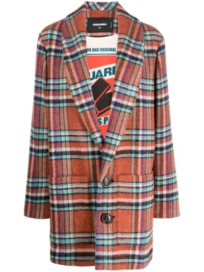 Dsquared2 Mantel Mit Karomuster In Brown
