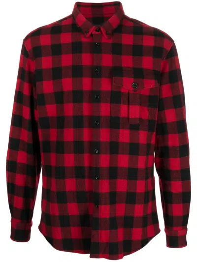 DSQUARED2 CHECK-PATTERN WOOL-BLEND SHIRT