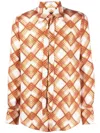 Dsquared2 Check Print Buttoned Shirt In Orange