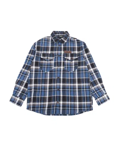 Dsquared2 Check-print Long-sleeved Shirt In Gray