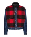 Dsquared2 Check-printed Button-up Denim Jacket In Blue
