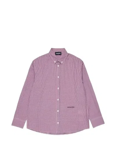 Dsquared2 Kids' Checked Buttoned Shirt In Purple