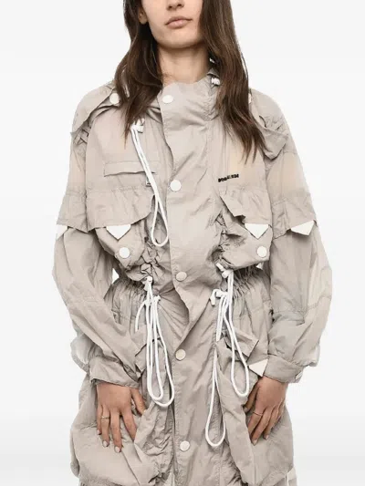 Dsquared2 Checked Hooded Coat In Gray
