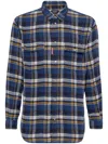 Dsquared2 Checked Linen Shirt In Blue