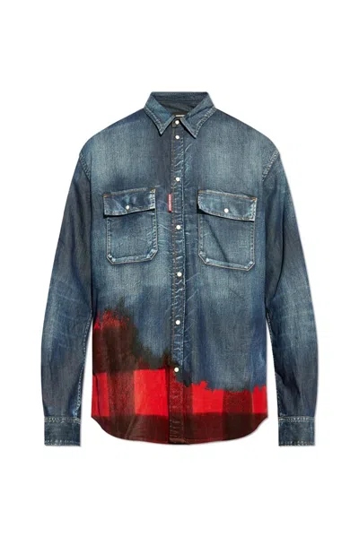 Dsquared2 Shirts In Blue/red