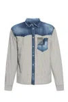 DSQUARED2 DSQUARED2 CHECKED PANELLED BUTTONED DENIM SHIRT