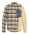 Dsquared2 Checked Patchwork Shirt In Nude