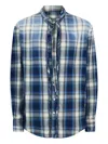 Dsquared2 Checked Ruffled Shirt In Blue